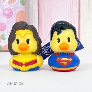 Duckalooz DC Comics Warner Bro Superman & Wonder Woman Rubber Duck Duckie NWT